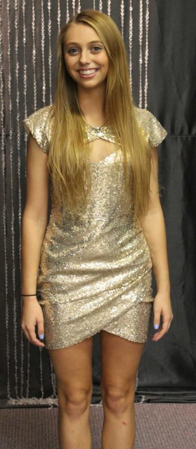 Savannah Larsen models homecoming dresses.