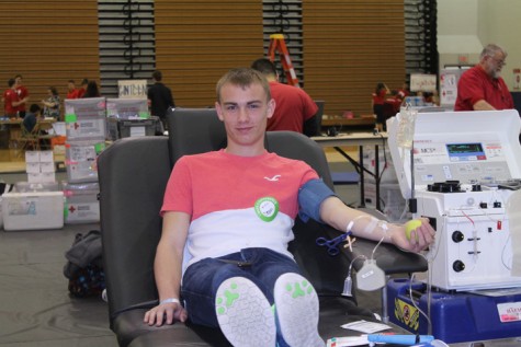 Junior Devin Jean hoping to save lives at the NPHS blood drive.