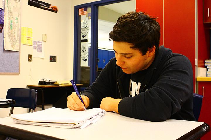 Along with hunting and reading, Italian exchange student Tommaso Mostarda also enjoys art. “I’m involved in art club right now. I’m pretty good at drawing,” he said.