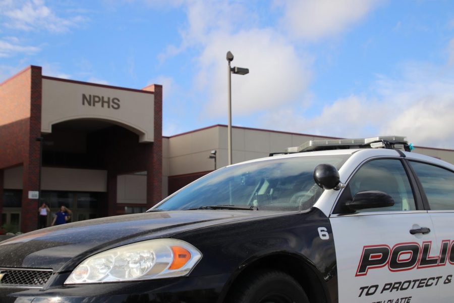 Pictured above is School Resource Officer Johnsons police car in front of NPHS.