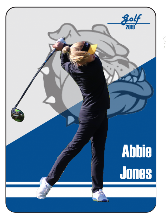 Freshman Abbie Jones tees off in her first high school golf season. Jones medaled in both of her first two varsity golf invites this years.