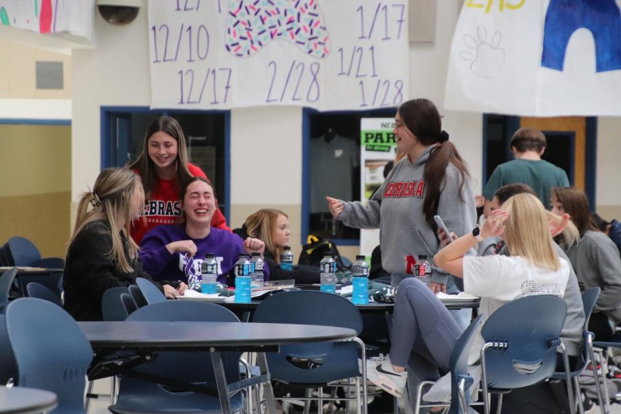 Students enjoy lunch during the school-sponsored mental health day on November 22. Senior Emily Ward said, “It helped my mental state and it gave me tips and tricks on how to improve that for the future.”