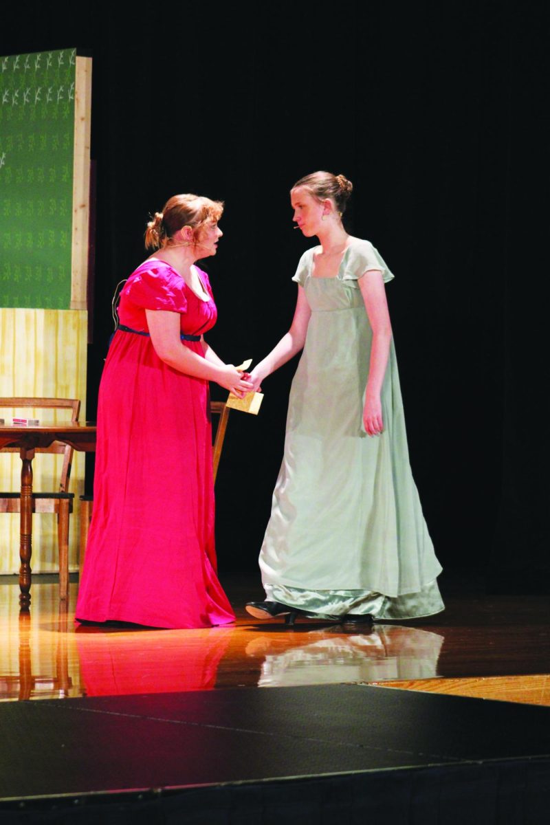 Elison Gaedke and Tuesday Allen, played the roles of Elizabeth and Jane Bennet in Pride and Prejudice, the fall play. “I think it went amazing,” Gaedke said. “So much hard work was put into it and was definitely a show to remember.” 